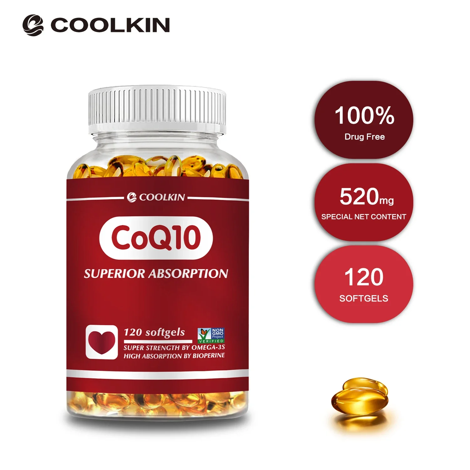 CoQ10 Capsules - with PQQ, Antioxidant Support for Brain, Heart, & Energy Health