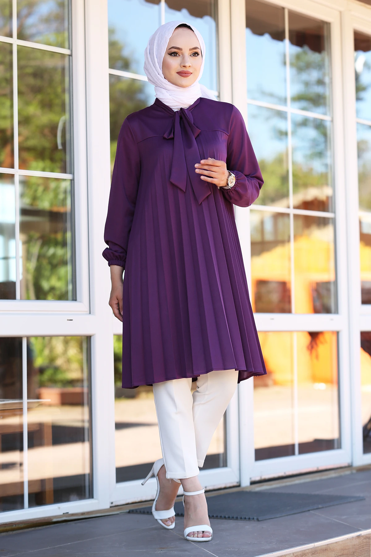 Açelya; Pleats Tunik MD-Purple