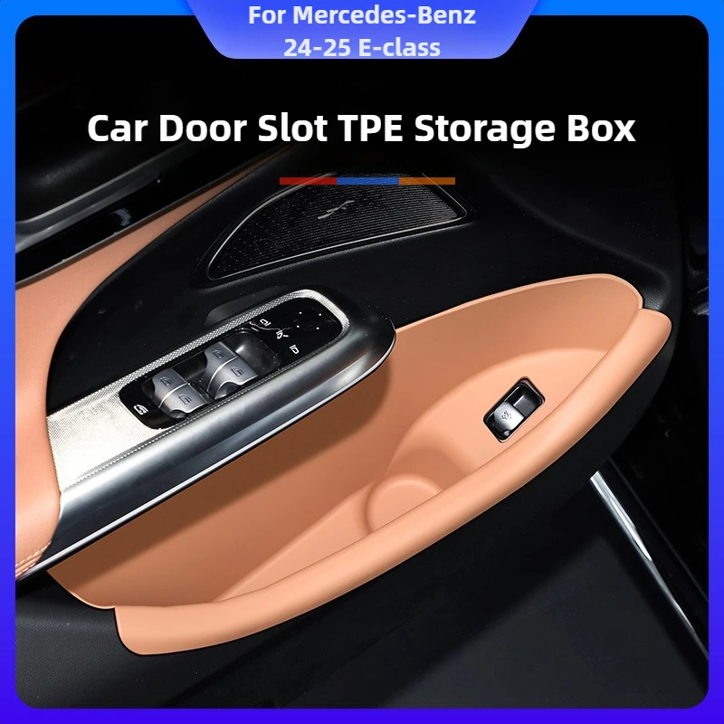

For Mercedes Benz E-Class 260L 300L 2024-2025 Car Door Side Storage Box Front/Rear Side TPE Door Storage Interior Accessories