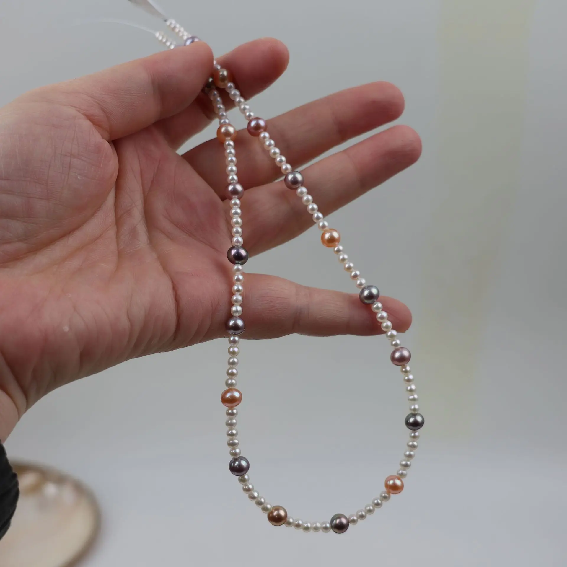 White Loose Beads 5-6mm One Strand DIY Jewelry Freshwater Pearl Necklace Mix-Color Collar Chain Semi-Finished Product Accessory