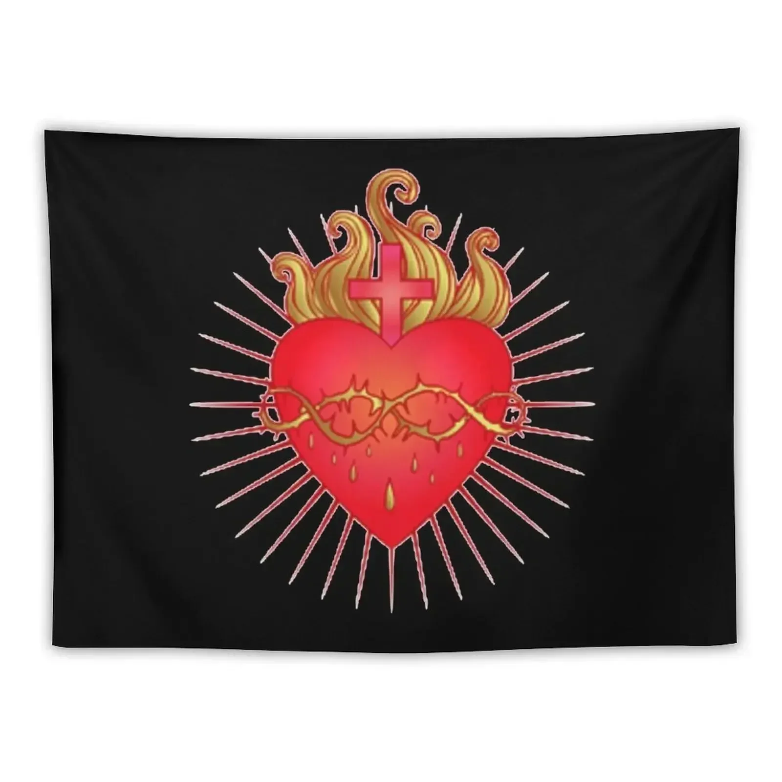 SACRED HEART OF JESUS CHRIST Tapestry Wall Tapestries Room Decorations Aesthetic Room Decorations Tapestry