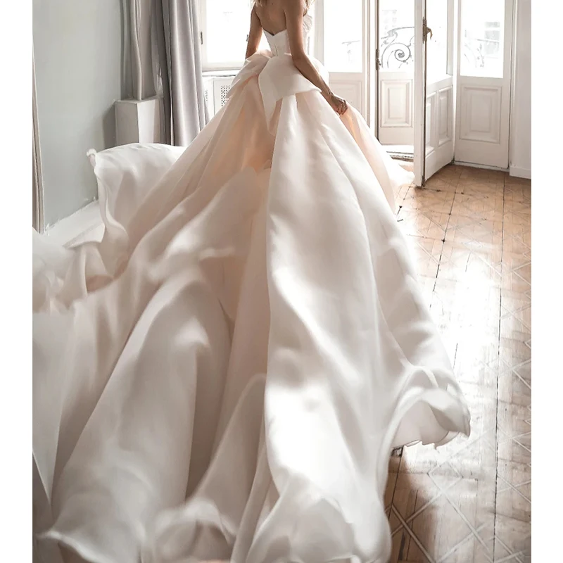 High Quality Organza Detachable Train Wedding Removable Skirt For Dresses Big Bow Bridal Overskirt White Ivory Custom Made
