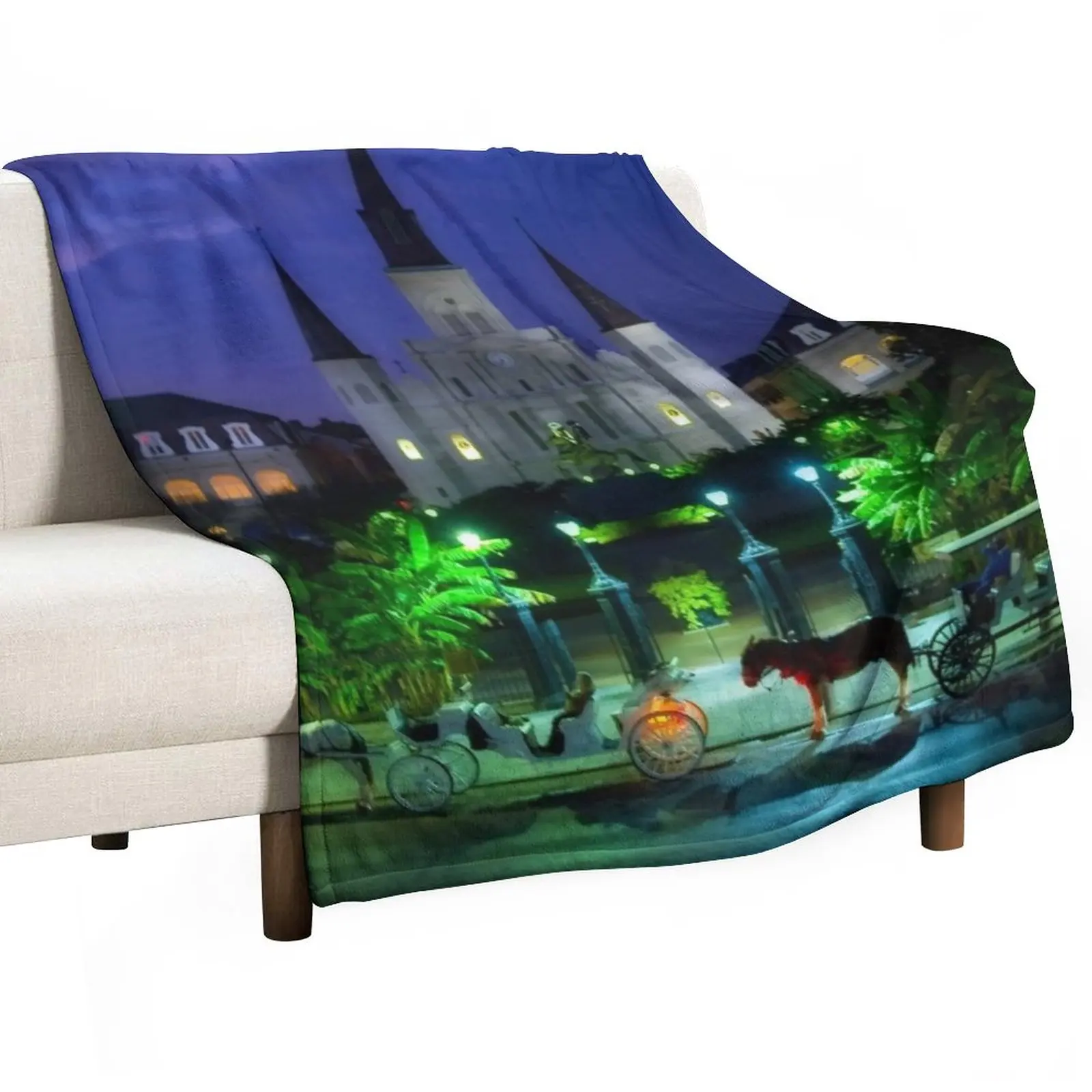 

New Orleans Louisiana Throw Blanket Moving Blanket Bed linens Sofa Blankets Plaid on the sofa