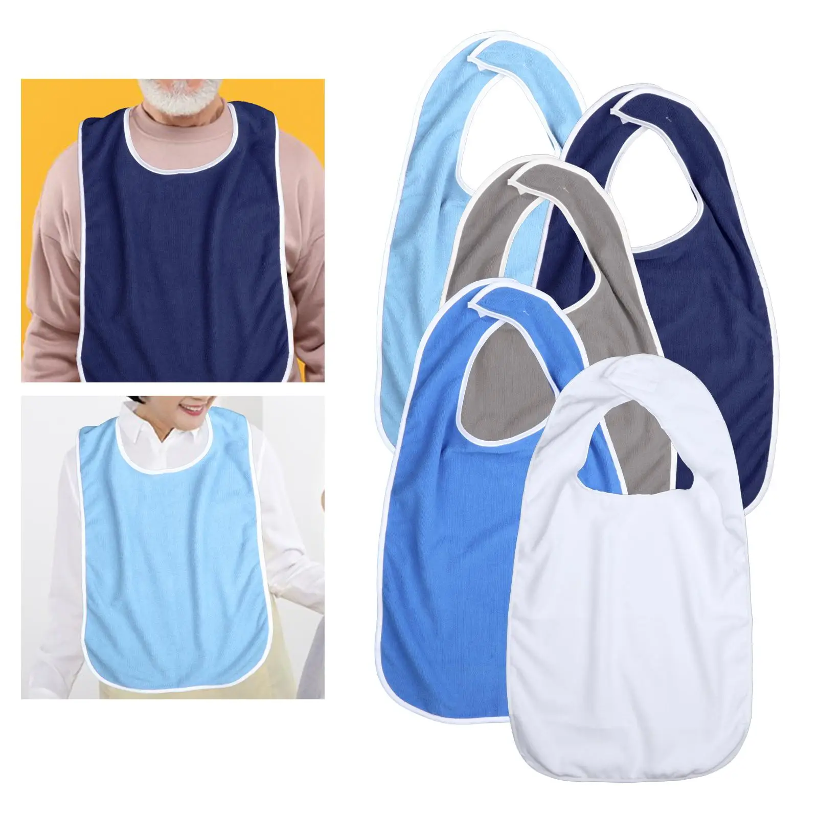 Dining Bib Washable Clothing Protector with Adjustable Strap Stain Resistant