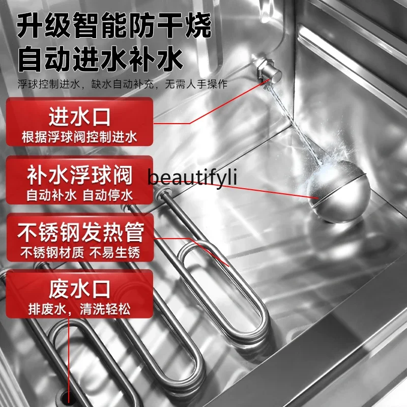 เครื่องนึ่งไฟฟ้าอัตโนมัติเชิงพาณิชย์ E132 สำหรับข้าว ซาลาเปา และผัก เครื่องนึ่งแก๊สสำหรับโรงอาหาร