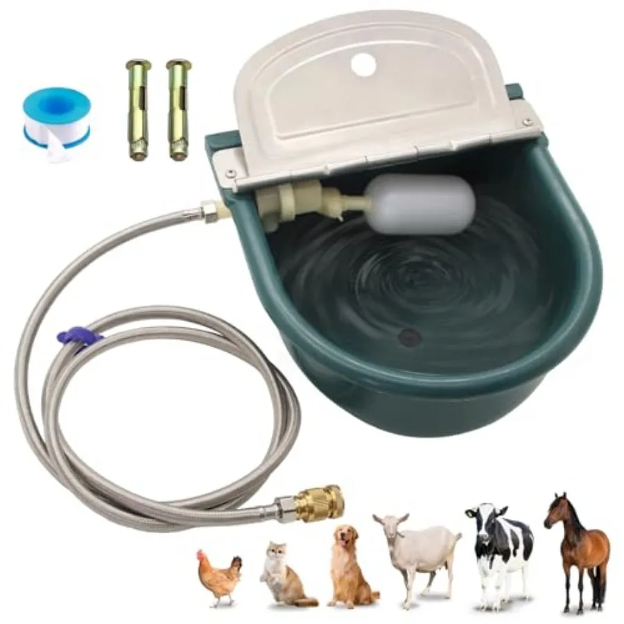 

Automatic Water Bowl Plastic Livestock Waterer for Horse Cattle Goat Sheep DogFarm Grade Sheep Water Trough Bowl Drainage Hole