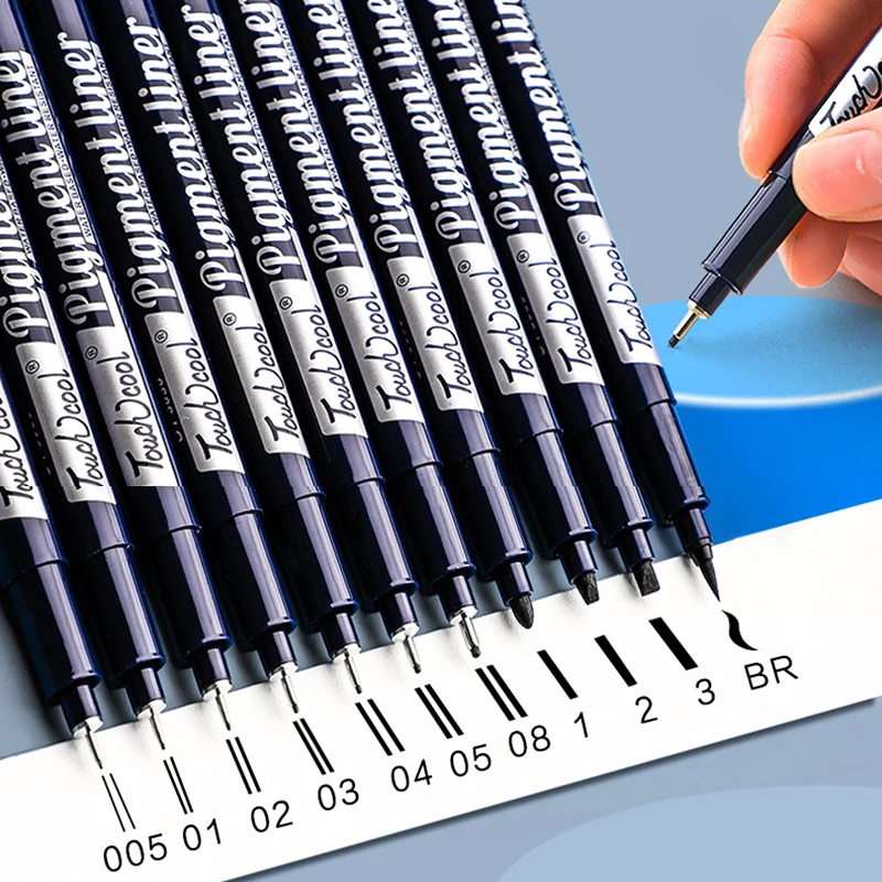 Micro-Line Pens Micro-Pen Fineliner Ink Pens Sketching Anime Artist Illustration Technical Drawing Art Office School Supplies