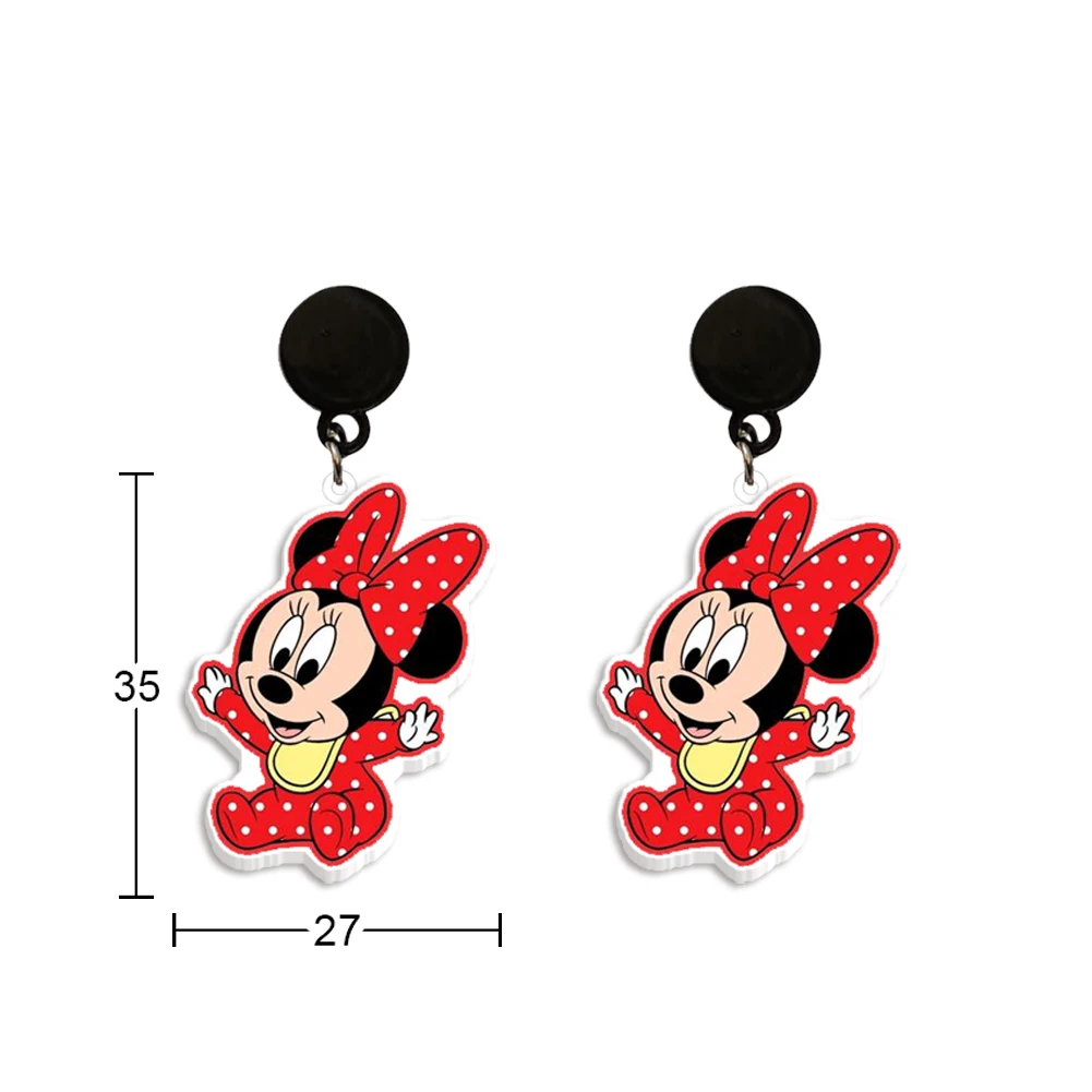 W 2024 New Mickey Mouse Stud Earring Epoxy Jewelry Resin Acrylic Earrings Handmade Gifts Fans