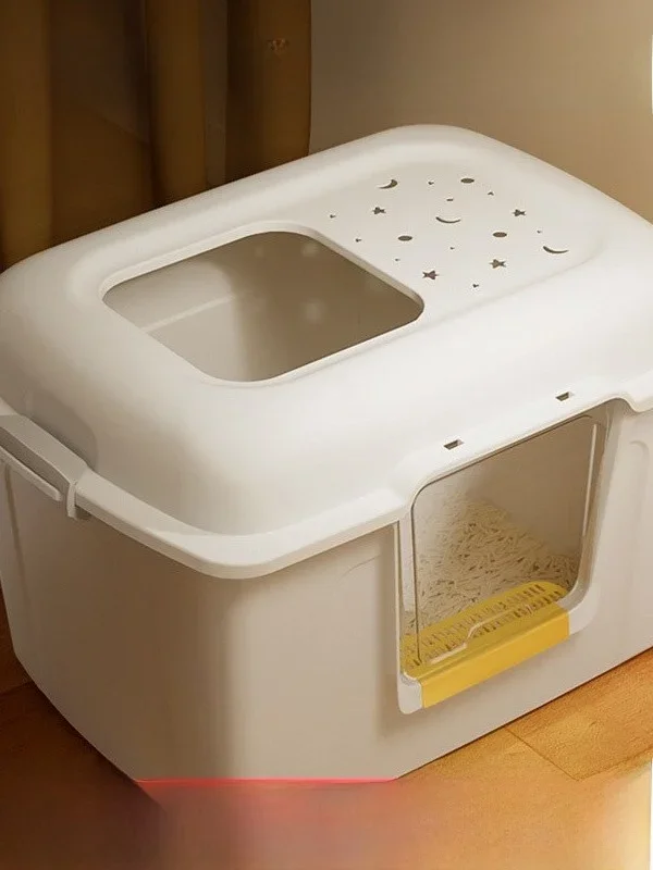 Extra Large 84cm  Litter Box Full Enclosure Toilet Splash Proof Big 100cm Super Giant Maine Coon Anti-Splash  Toilet