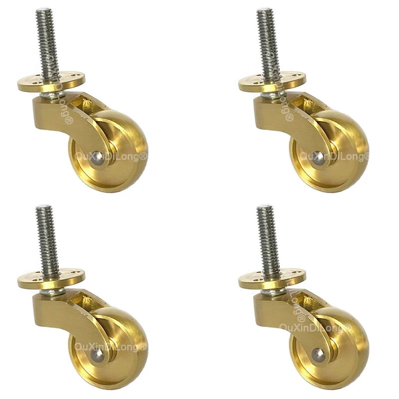

4PCS Antique 1.25" Brass Casters Screw Plate Wheel Sofa Table Chair Furniture Castors Piano Moving Wheel Protection Feet CD177