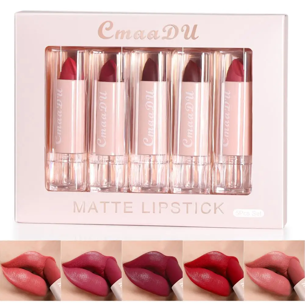 Samt matt Lippenstift Antihaft Tasse Lip gloss Set Lippen tönung Pigment Lippen Make-up wasserdichte Lippen glasur feuchtigkeit spendende Schönheits kosmetik