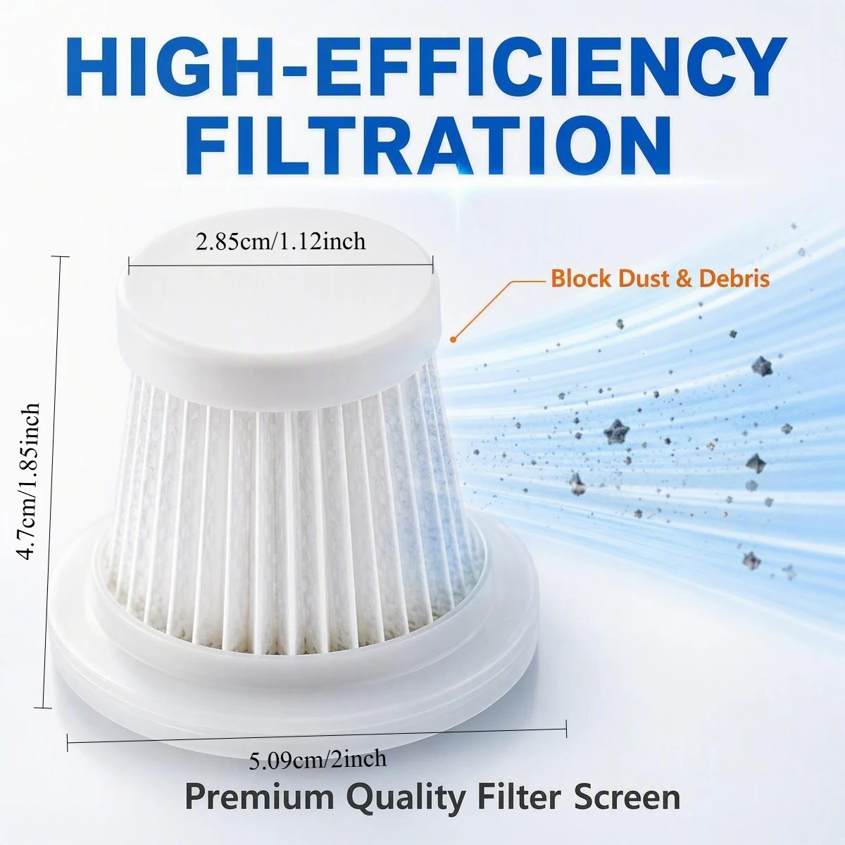 57PCS (7 Filters + 50 Filter Bags) Washable Filter for Handheld Vacuum Cleaners, Compatible with Cordless Car Vacuums and Portab