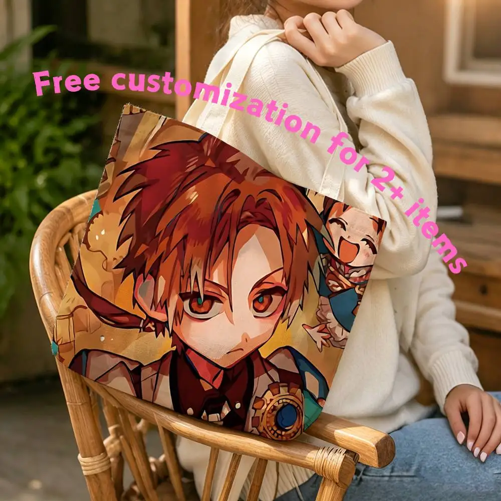 A-Aoi T-Toilet-Bound H-Hanako-kun Waterproof Lined Canvas bags suitable for going to class, shopping, gifts, and commuting