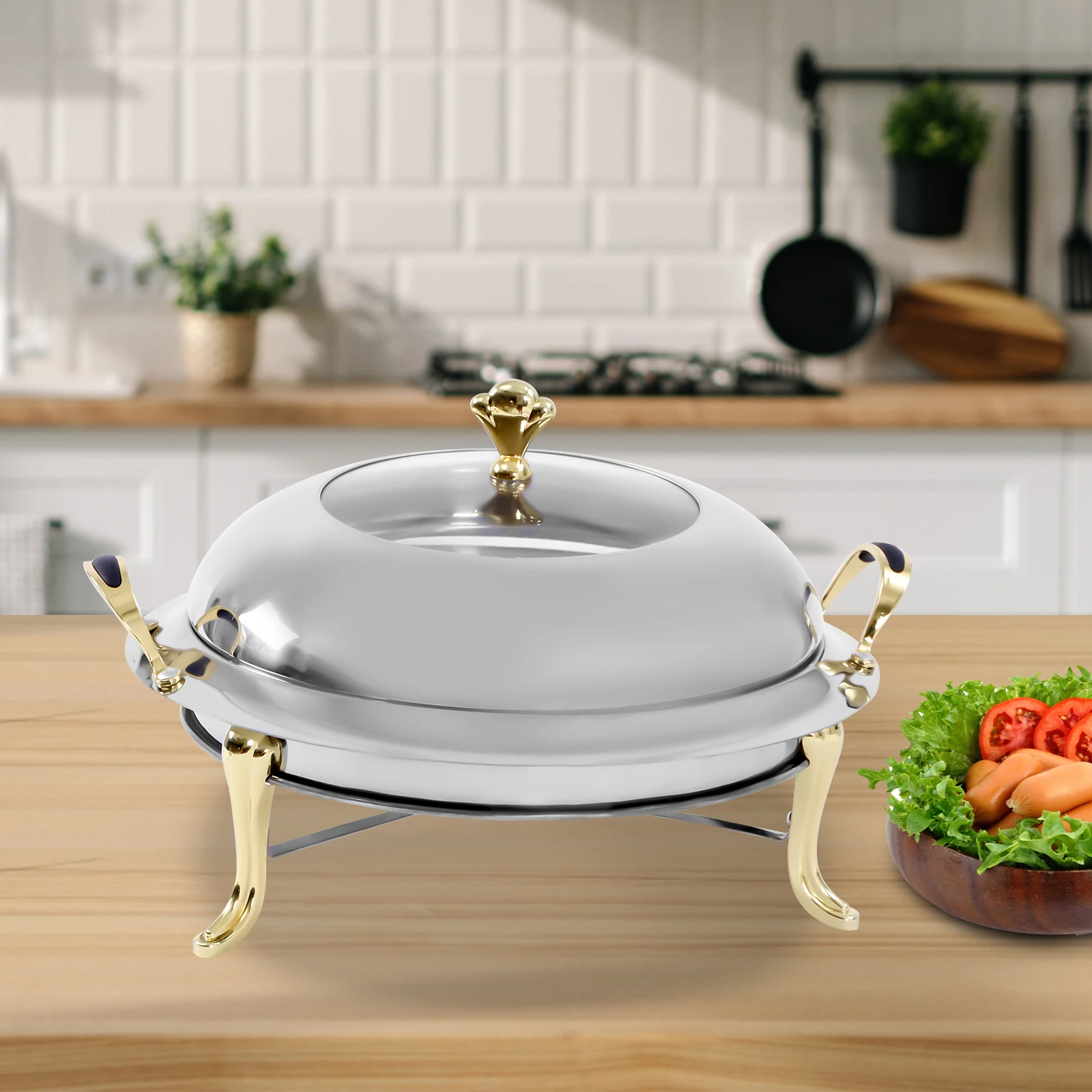 

28cm Catering Stainless Steel Chafer Chafing Dish Set 3.17QT Buffet Party Food Warmer