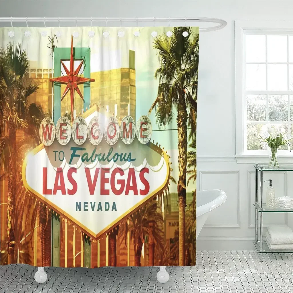 Fabulous Vegas Welcome to Las Nevada Strip Entrance Sign Waterproof Polyester Set