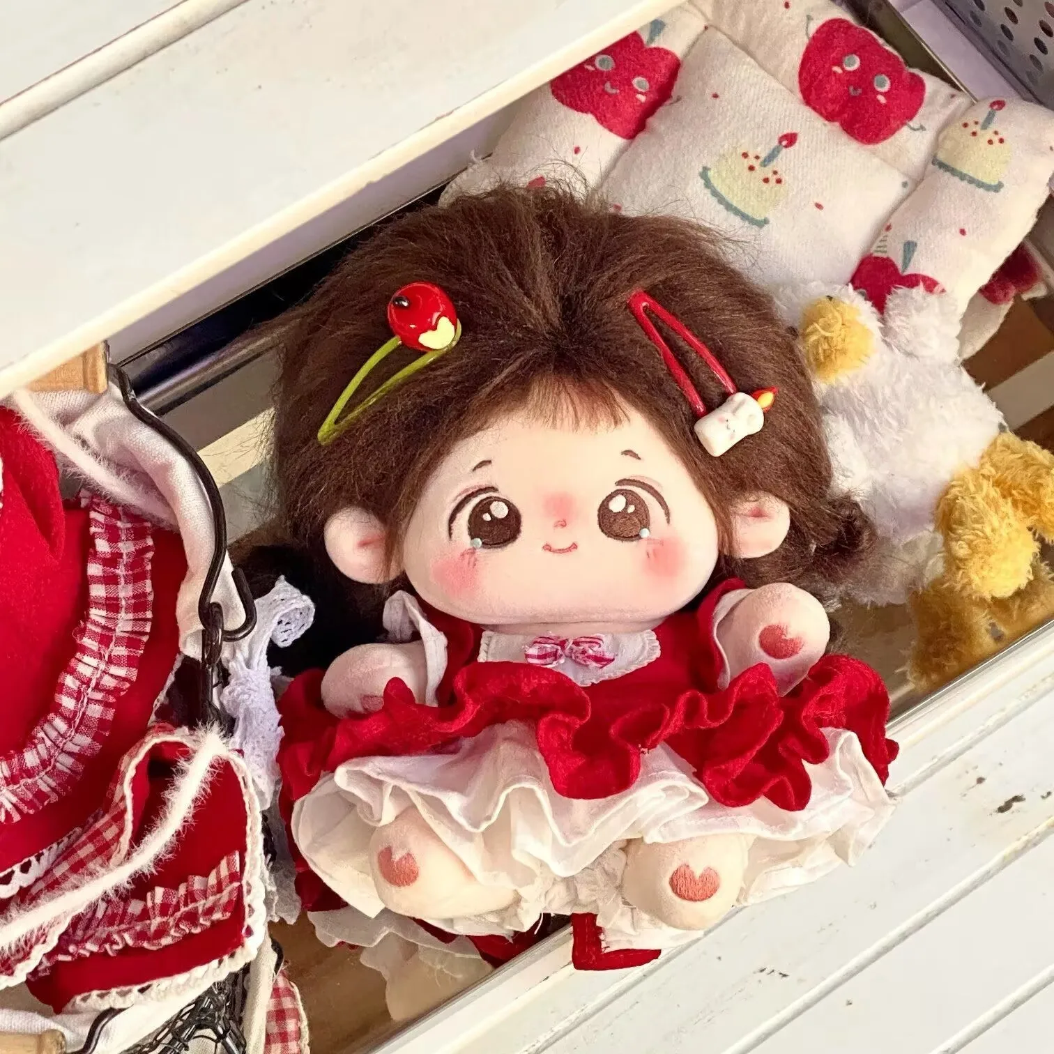 20cm 아기 옷, 20cm 면 인형 옷, 빨간 망토 귀여운 동화, 코스프레 속성 인형 교체 의상