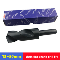 HSS reduced handle Fried Dough Twists drill 13~50mm, handle diameter 12.7mm 19.05mm (1/2 3/4 Inch) metal reaming drill