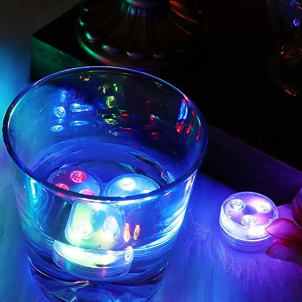 

8 Pcs Remote Control Diving Light Mini LED Pool Bath Accessories Color Changing Tea Submersible Waterproof RGB Pond Landscape