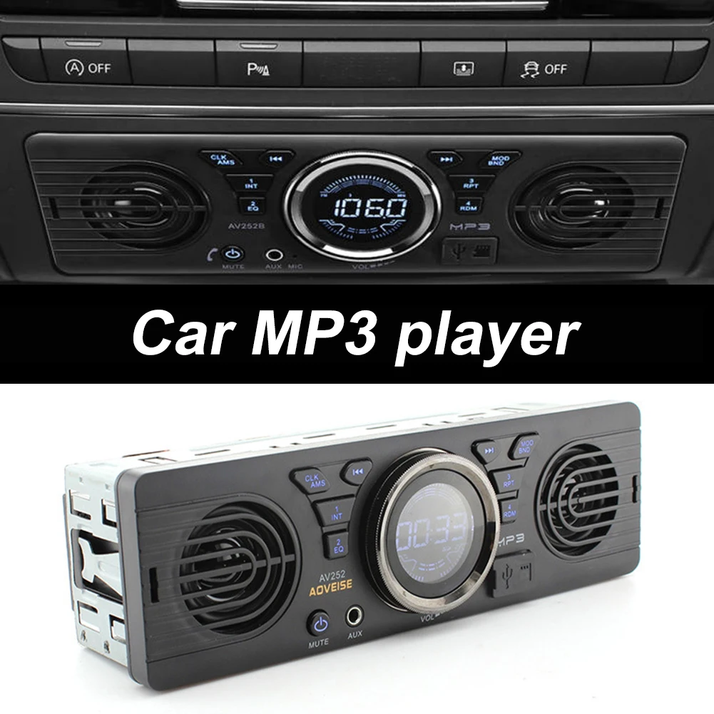 

Car Radio MP3 Audio Player AV252 1 Din Bluetooth Hands-free Stereo FM Builtin 2 Speakers Supports USB SD AUX Audio Playback