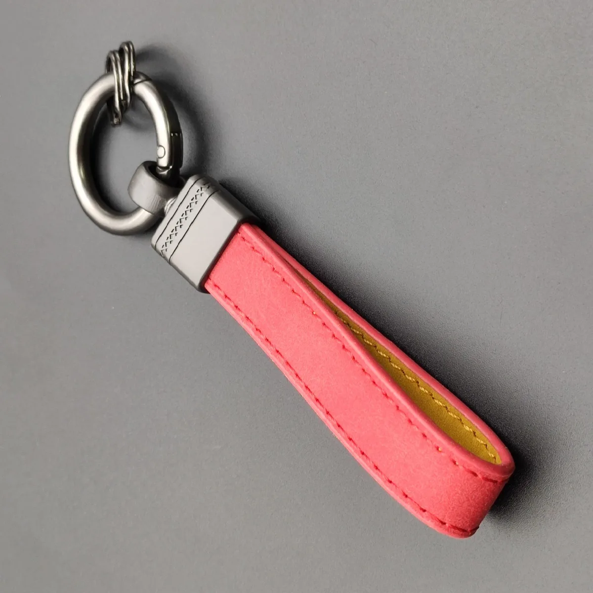 الفاخرة جلد طبيعي المفاتيح أعلى نهاية الأعمال هدية للرجل نوعية جيدة الأزرق البني الجلد الحقيقي مفتاح السيارة مفتاح سلسلة المفاتيح #3