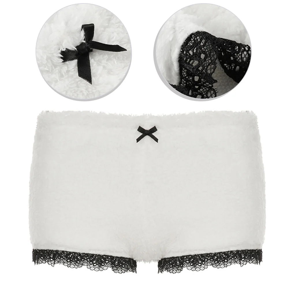 Plush Casual Pants Lace Bow Shorts Beach Wear Summer Outfits Brand New Item Elastic Waistband Microelasticity Fabric