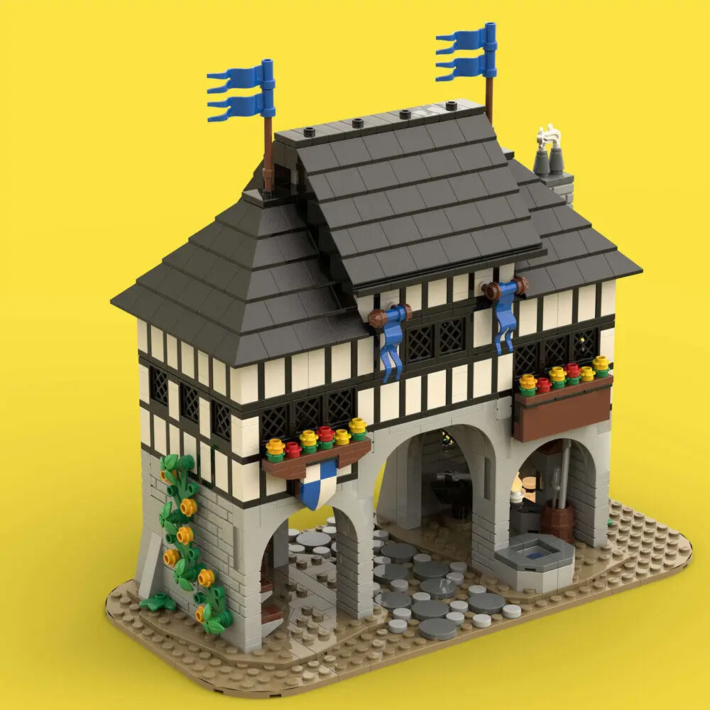 Medieval Village / Market Entry Castle's Keep Model 1207 Pieces MOC