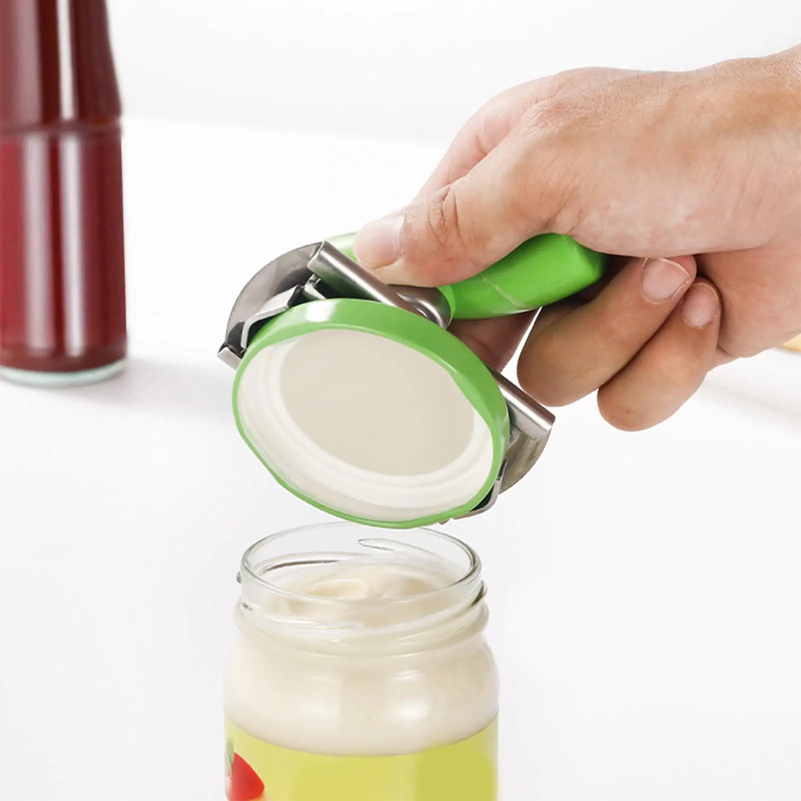Adjustable Jar Opener Kitchen Lid Opening Tool Labor Saving Manual Jar Opener for Men Women Elderly Home Kitchen Apartment