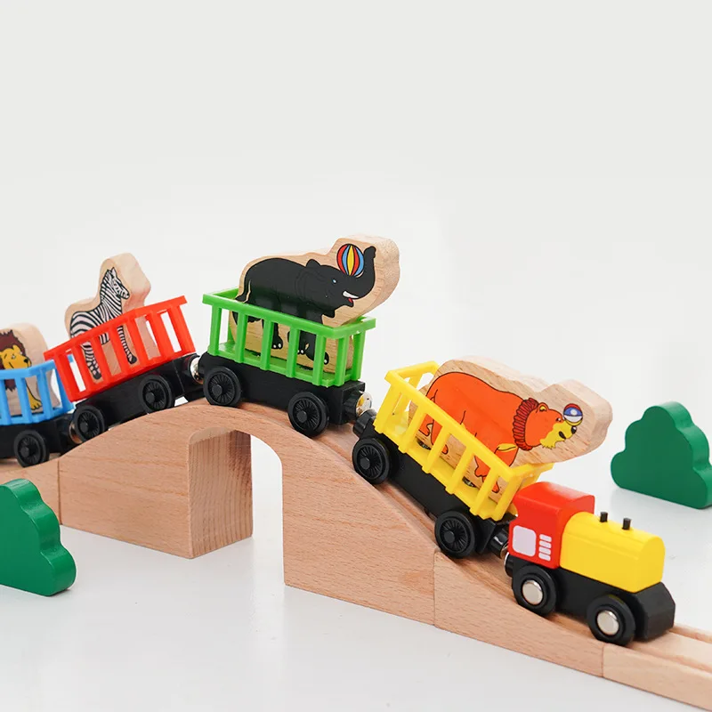 Wooden Track Electric Locomotive Train Magnetic Car Toy For All Brand Wooden Train Track Railway Toys For Kids Educational toys