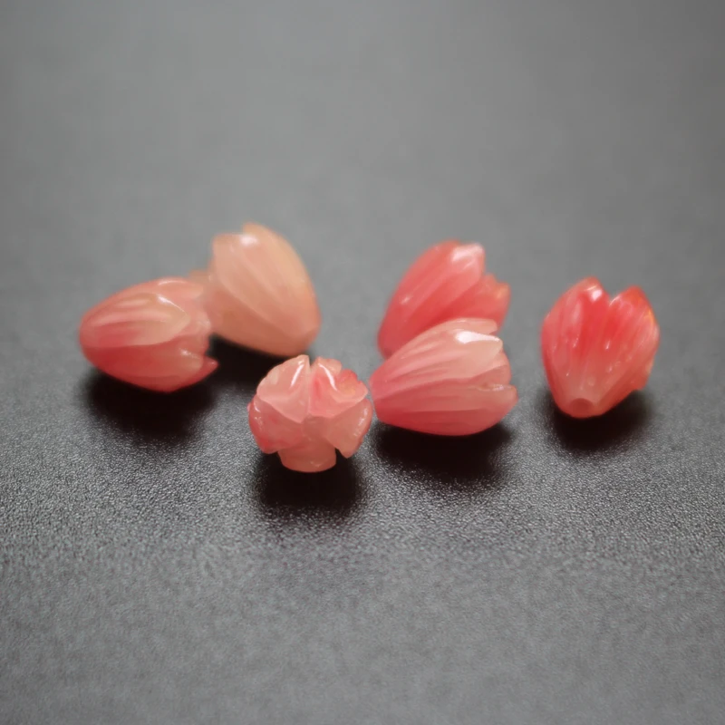 20Pcs 7mm 8mm 10mm Double Colored Carved Jasmine Flower Artificial coral beads Multi-color for Jewelry making DIY Accessories