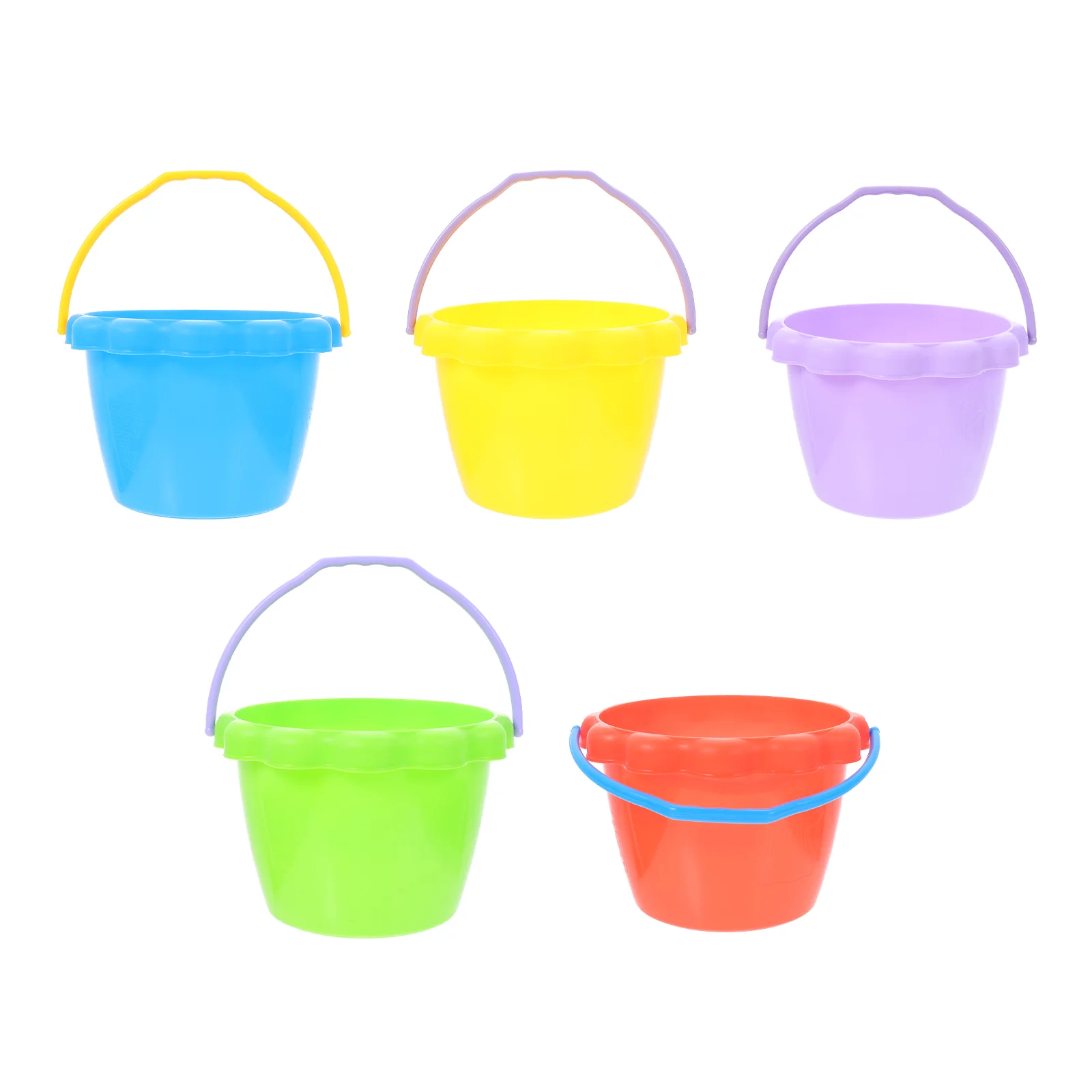 5 Pcs Toy Beach Bucket Water Playthings Toys Kids Outdoor Plastic Sand Holders Toddler