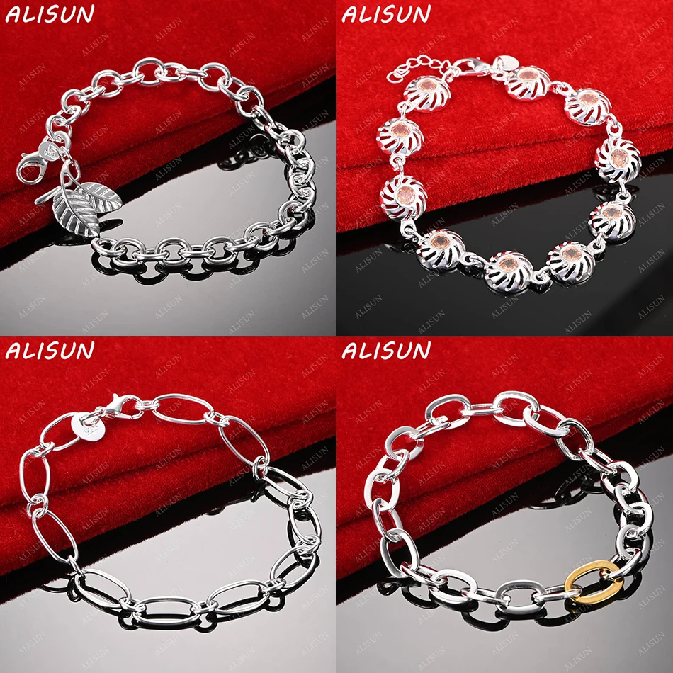 

ALISUN 925 Sterling Silver Design Bracelets For Women Men Anniversary Gift Popular Wild Fashion Romantic Jewelry