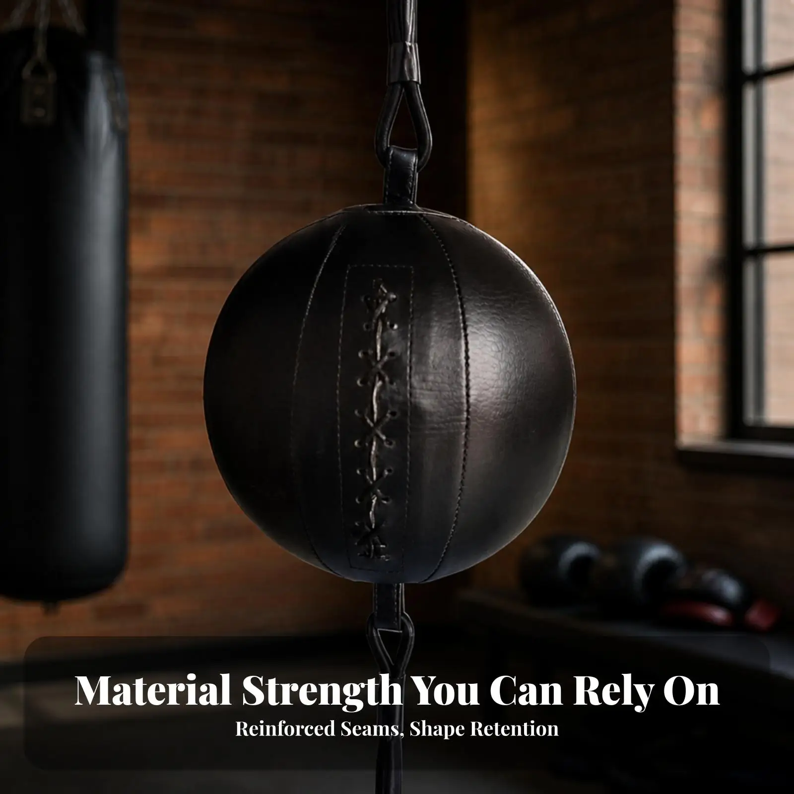 Leather-Like Boxing Speed Ball | Relief Punching Target Stitched Panels, Double End Bag, for Home Gym