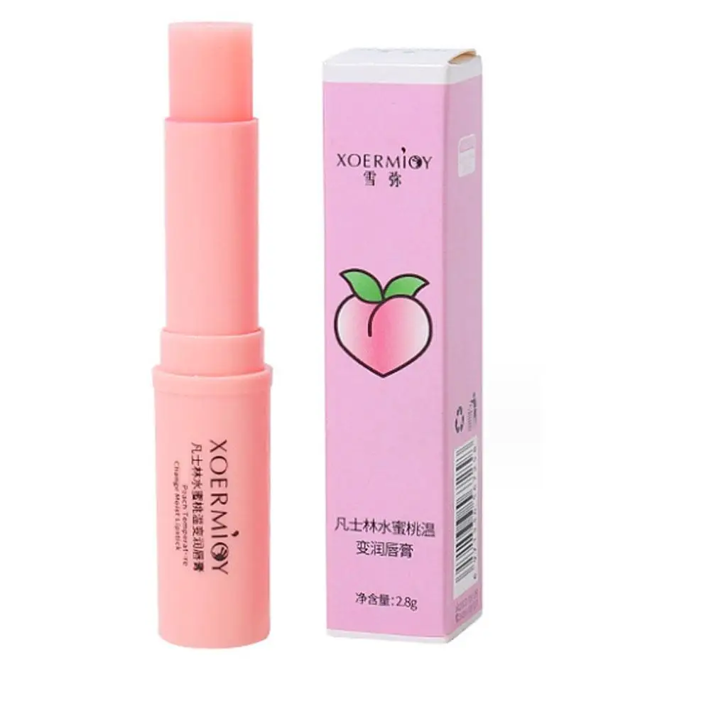 Bálsamo labial de melocotón Natural, 1 piezas, cuidado con cambio de temperatura y Color, hidratante labial de larga duración, J0P7