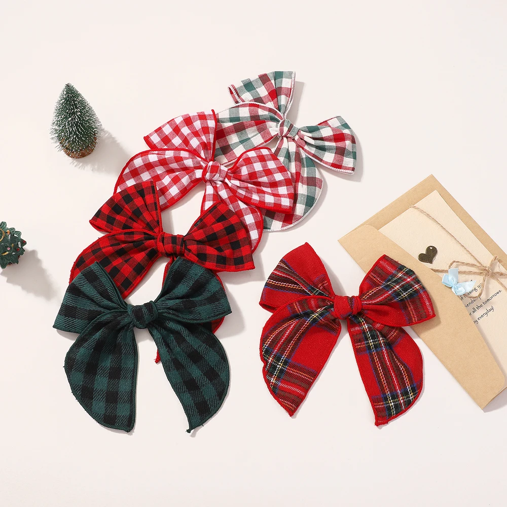 8 Teile/satz Weihnachten Party Kinder Bögen Haar Clip für Frauen Mädchen Cheer Up Bowknot Pferdeschwanz Festivel Headwear Haar Zubehör