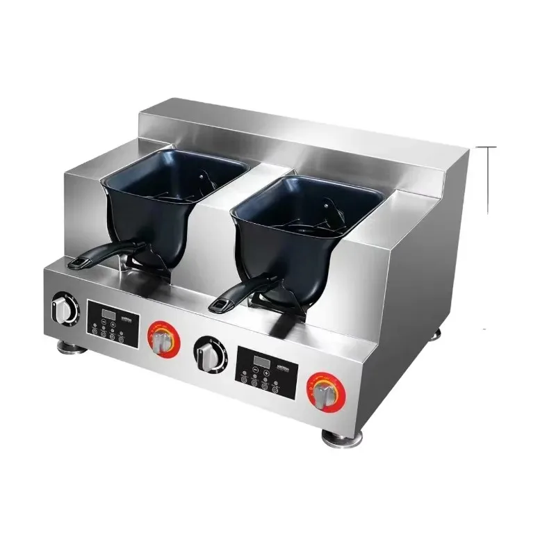 110V/220V Gas/Electric Heating Stainless Steel U-shape Automatic Cooking Wok Machine 1kg Capacity Fried Noodles Meat