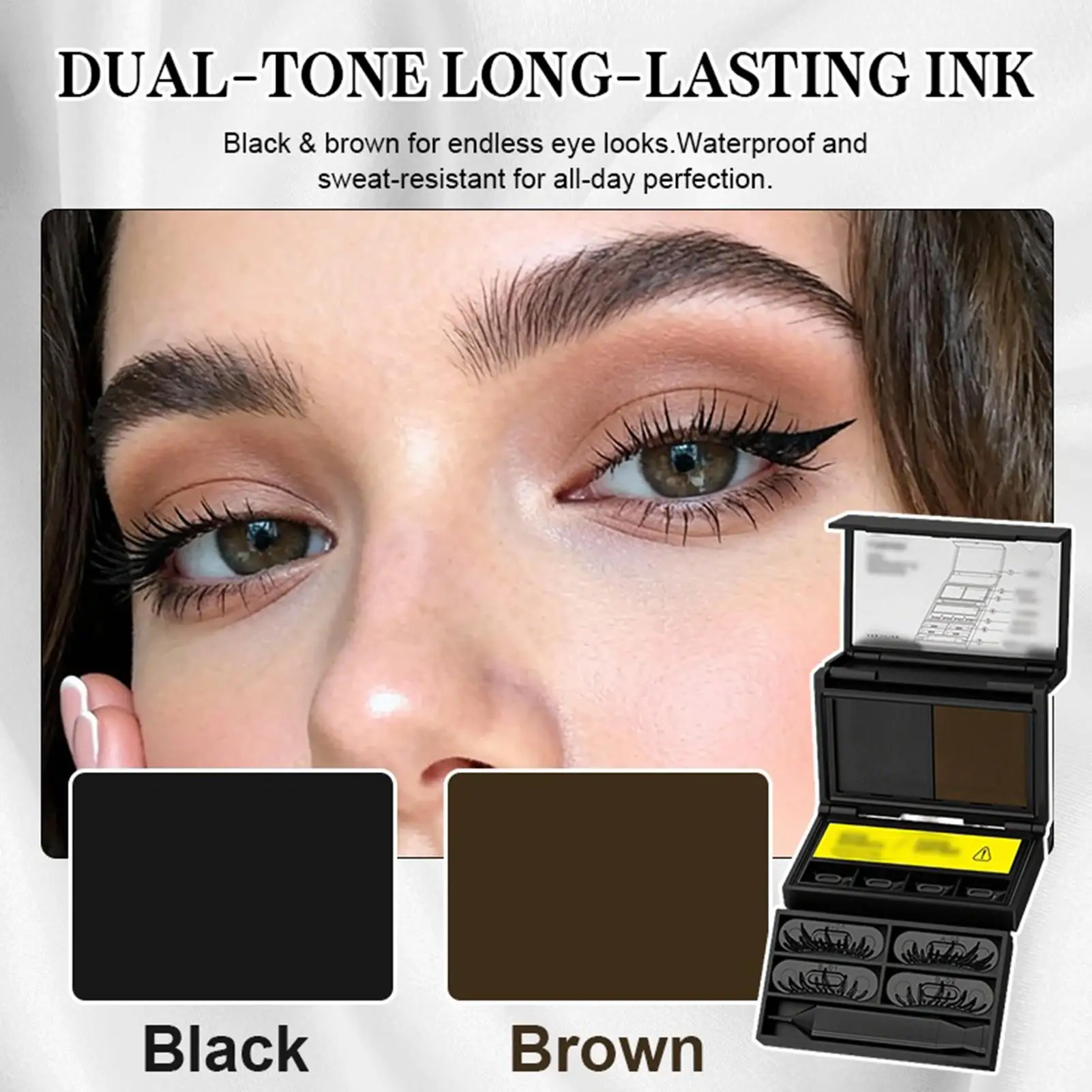 Eye Makeup Kit for Women Waterproof Smudge Proof Eyelash Stamps Kit for Women Teen Girls Travel Home Dating Business Trip Beauty