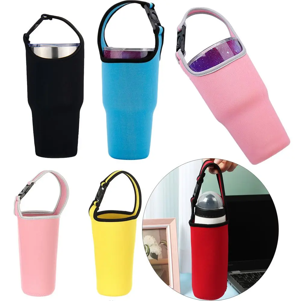 900ml/30oz Colorful Anti-Hot Cup Sleeve Eco-Friendly Beverage Bag Water Mug Bottle Holder Tumbler Carrier Cup Accessories