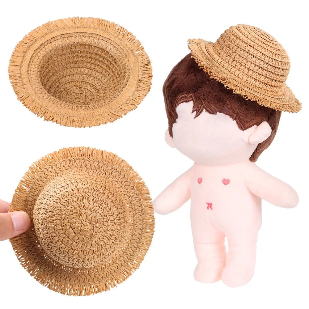 5 Sizes Tassel Hat for 1/81/61/41/3 Doll Doll House Ornament Straw Hat Doll Hat Accessories Hand Weaved Hats