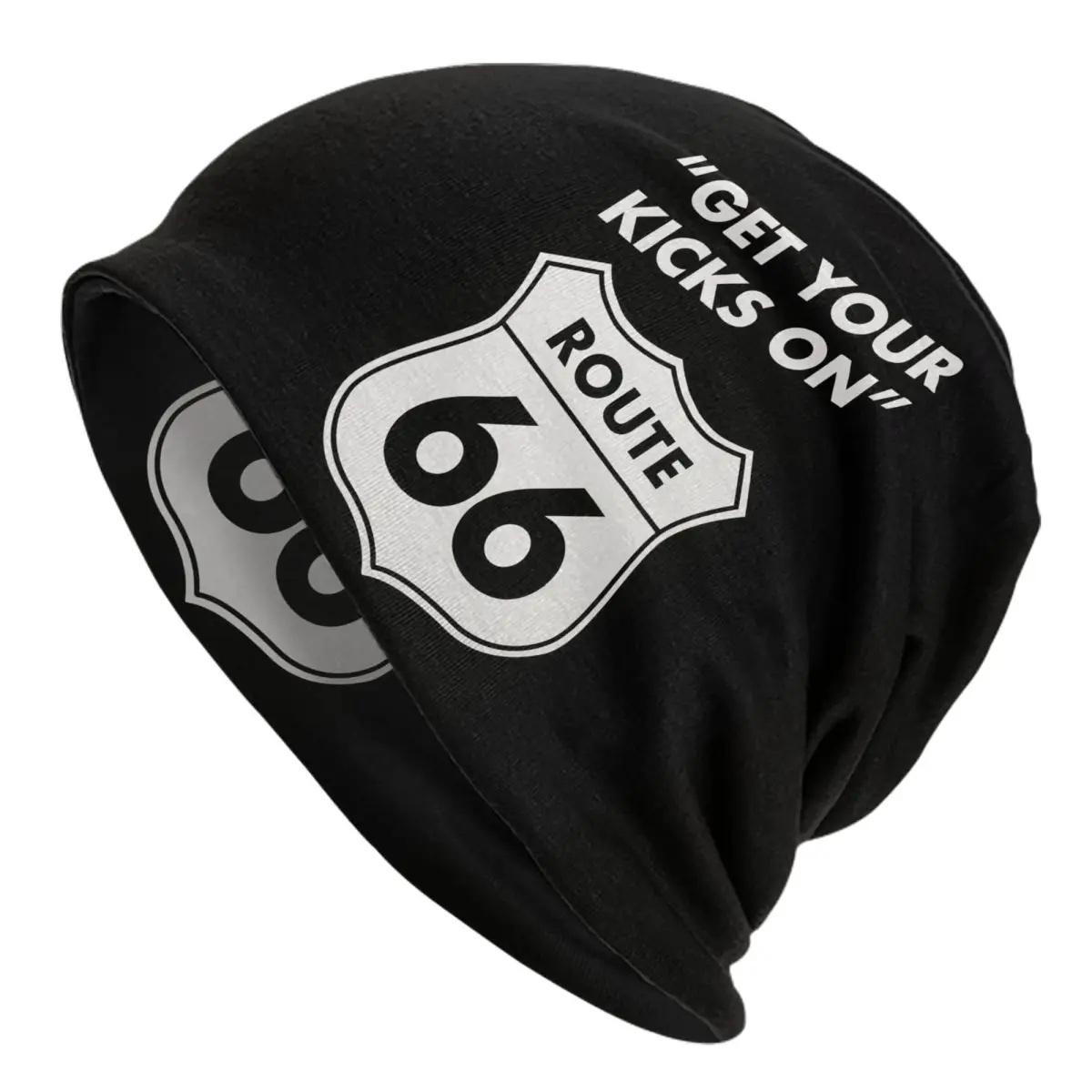 Custom Get Your Kicks On Route 66 Skullies Beanies Caps Winter Warm Men Women Knit Hats Unisex Adult USA Highways Bonnet Hats