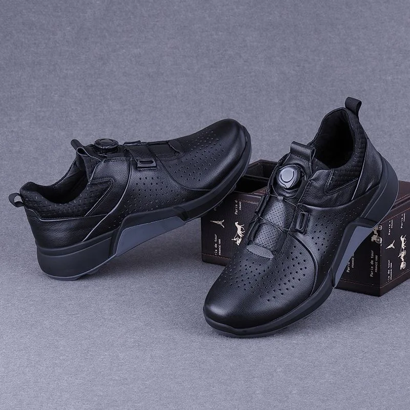 Professional Men Golf Shoes Breathable Leather Gym Sneakers For Unisex Quick Lacing Golf Training Shoe Anti Slip Walking Shoe