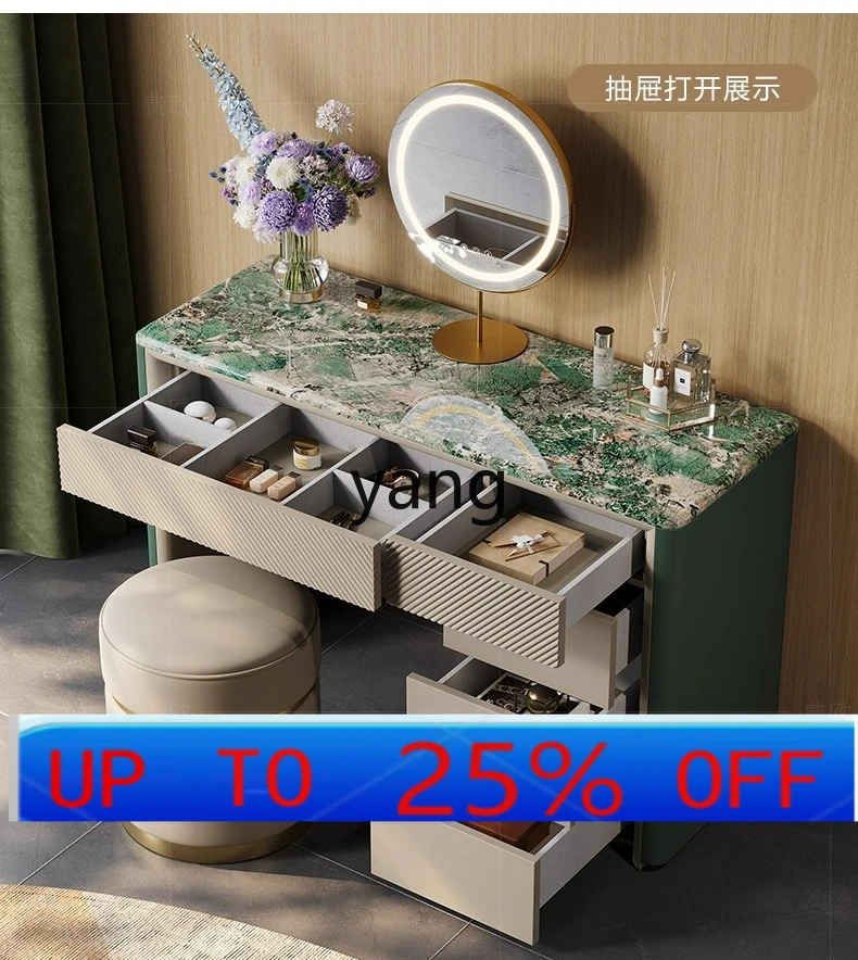 

Lmm Italian light luxury dresser post-modern marble bedroom chest integrated makeup table