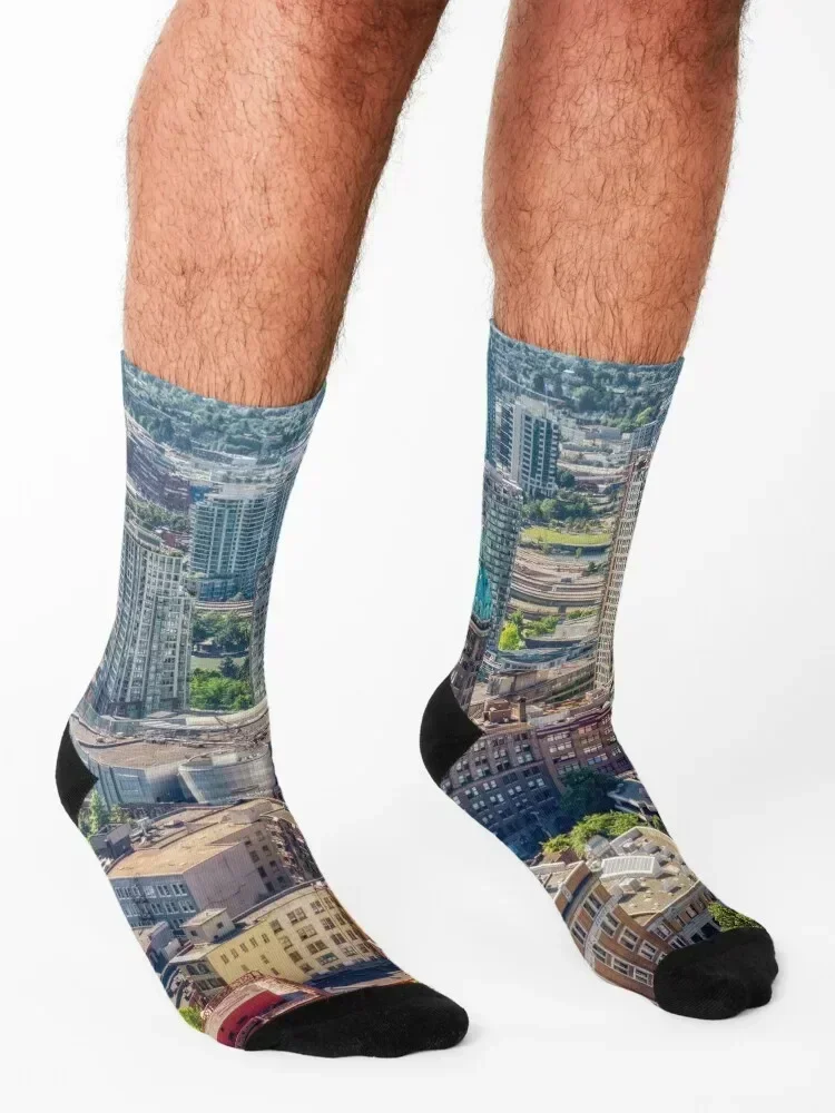 City Buildings Downtown Vancouver Socks Stockings compression custom hockey golf Socks Women Men's