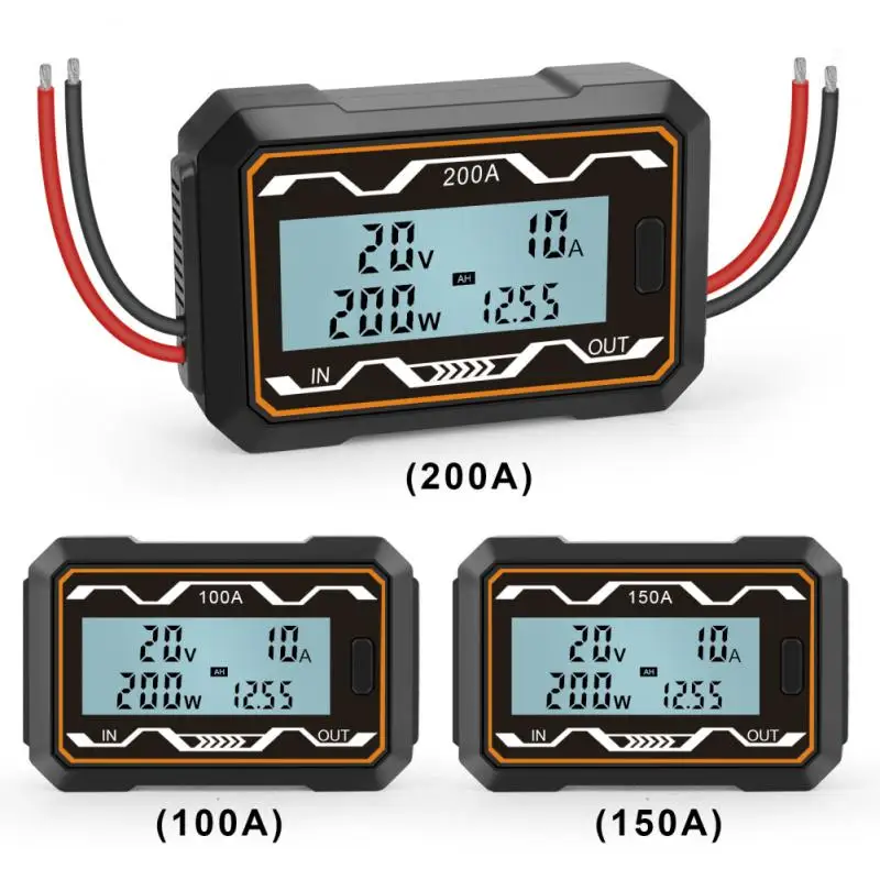 Watt Meter Power Analyzer Battery Tester 200A Digital Wattmeter DC 0-60V Auto Car High-precision Backlight LCD Electric Analyzer