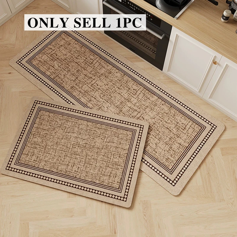 Kitchen Floor Mat Non-slip Stain-resistant Carpet Long-pile Loop-pile TPR Rug Modern Minimalist Style Home Decoration Carpets