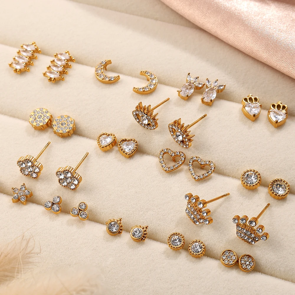 Minimalist Korean Style Stud Earrings 1 Pair Light Luxury Delicate Ear Jewelry For Women Daily Wear Elegant Small Ear Stud Set