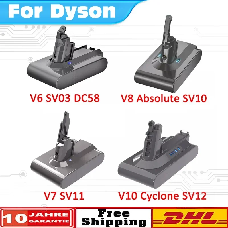 

8,0 Ач для Dyson V6 V7 V8 V10, аккумуляторная батарея SV10 SV11 SV12 SV09, аккумулятор для пылесоса DC61 DC59 DC58 Animal Extra Fluffy