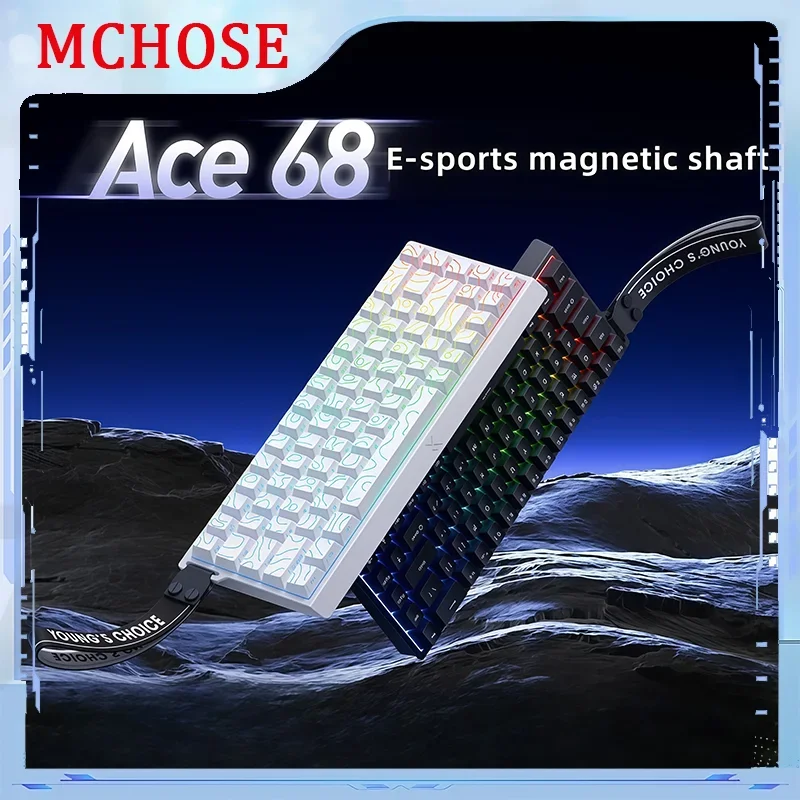 

MCHOSE Ace 68, клавиатура с магнитным валом, индивидуальное механическое проводное соединение, полная клавиша, веб-драйвер с горячей заменой, бесстрашный контракт