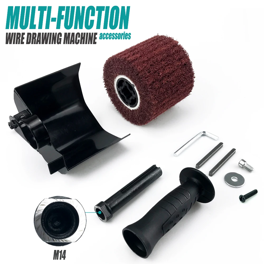 อุปกรณ์เสริมเครื่องยนต์วาดลวดเครื่องเจียรไฟฟ้าอเนกประสงค์ M10/M14ใช้สำหรับขัดไม้เหล็กโลหะ