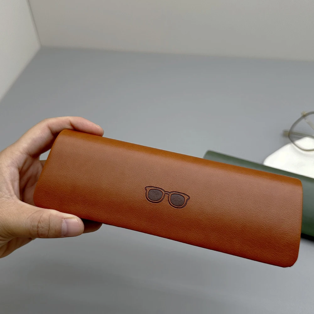 Pu Leather Eyeglass Case Classic Prescription Glasses Case Magnetic Eyeglass Holder Portable Sunglasses Hard Case For Daily Use