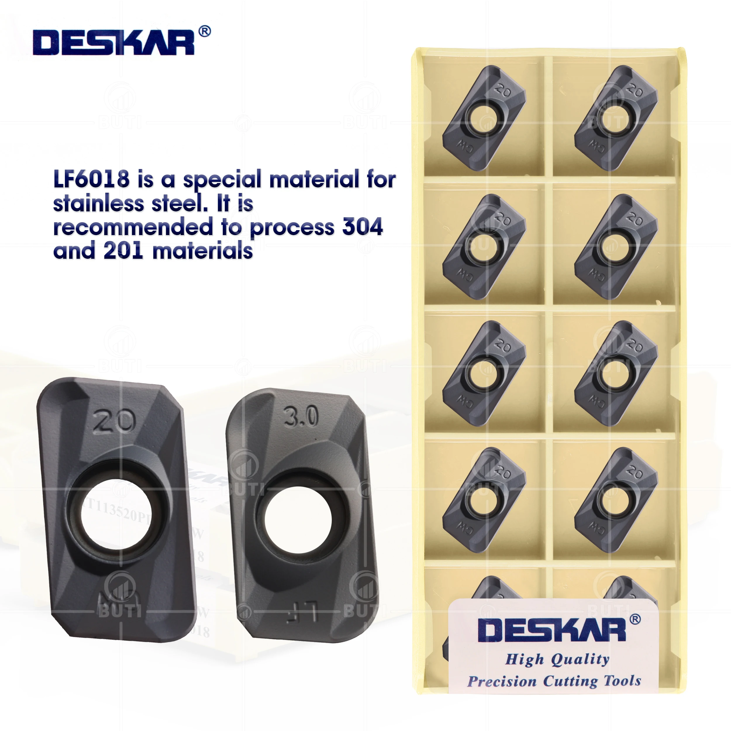 Lâminas de Trituração para Processamento de 100 Original Torno Apmt113520pder Apmt160420 430pder-gw Lf6018 Aço Inoxidável